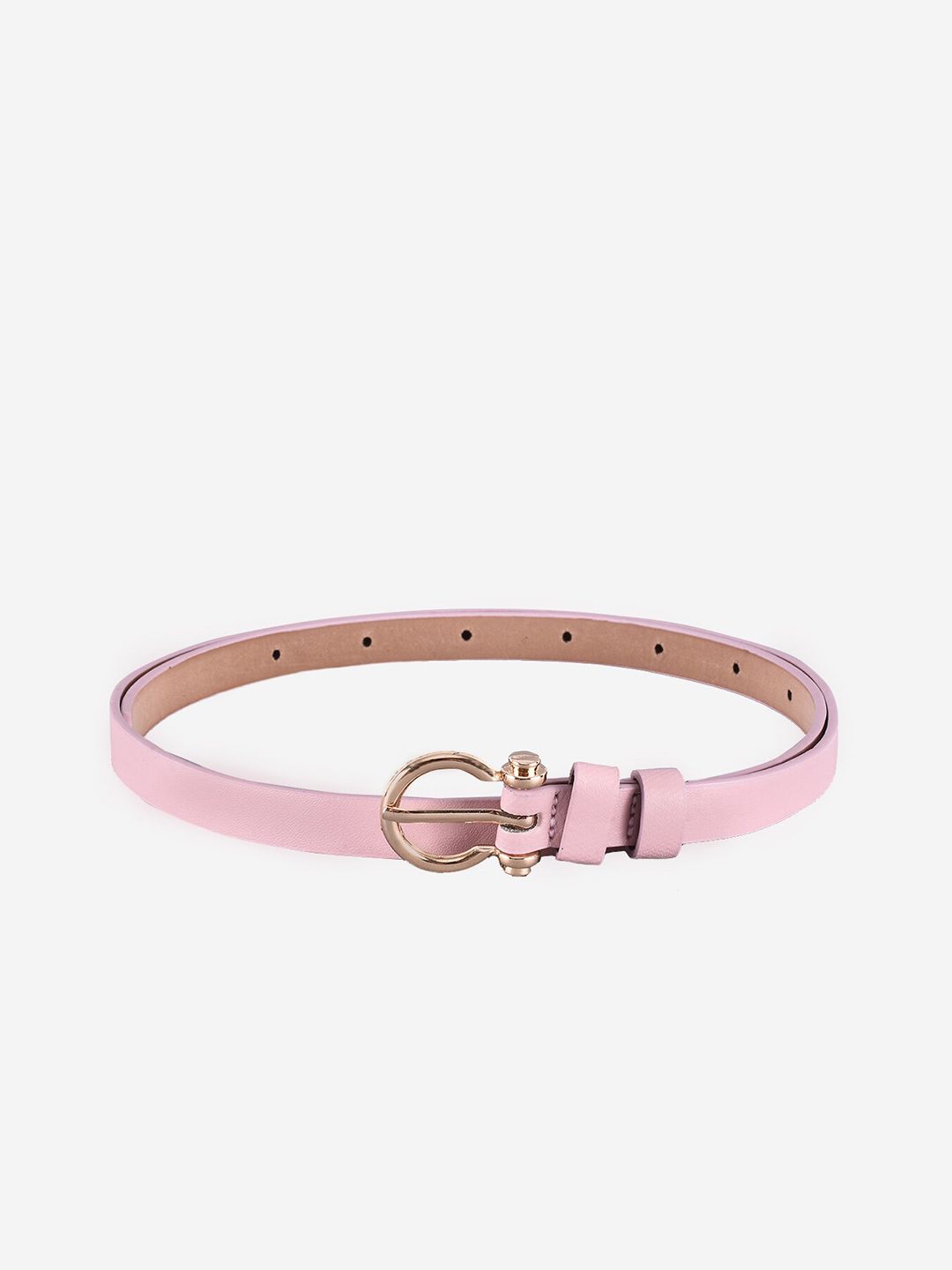 BuckleUp Women Pink Solid Synthetic Leather Belt Price in India