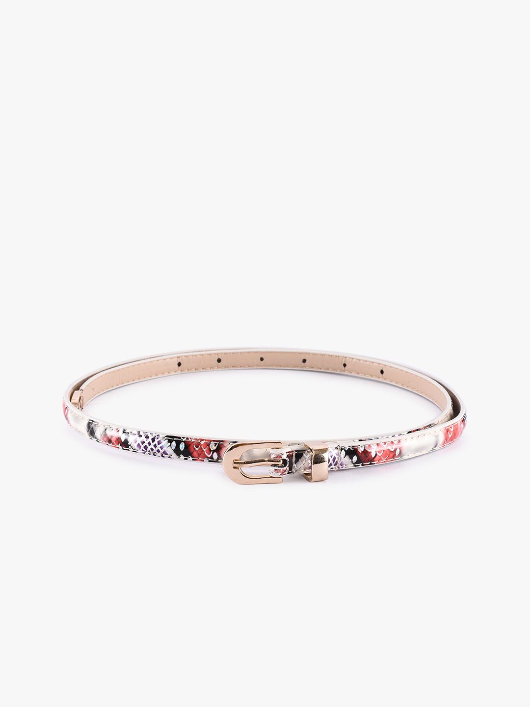 BuckleUp Women White Printed Belt Price in India