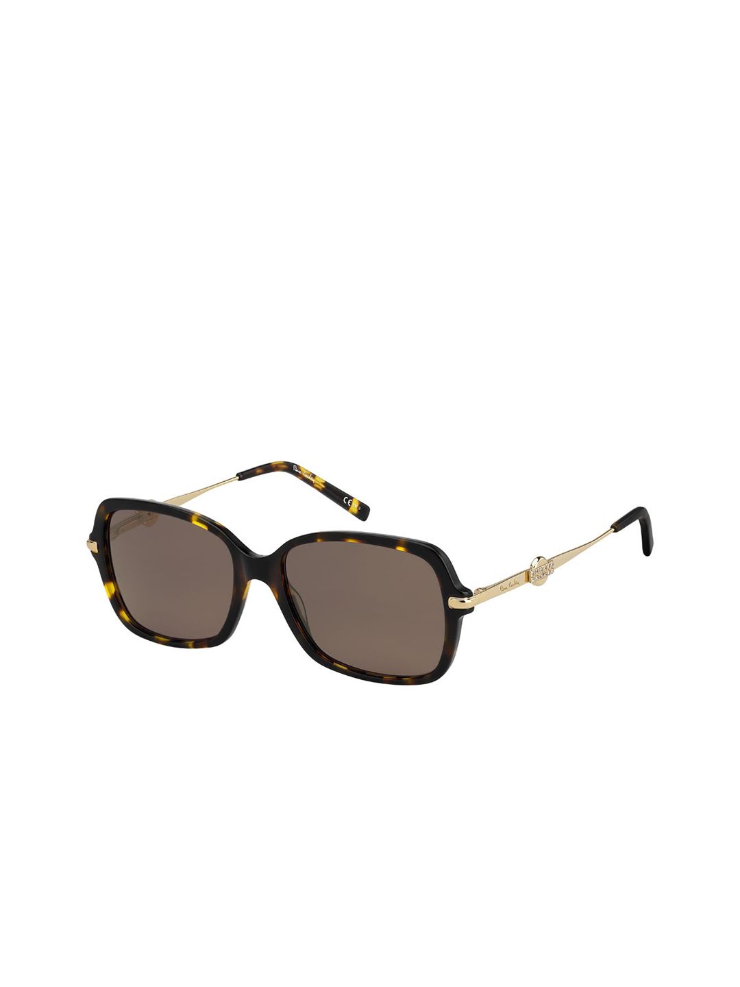 pierre cardin Women Brown Lens & Brown Rectangle Sunglasses with UV Protected Lens Price in India