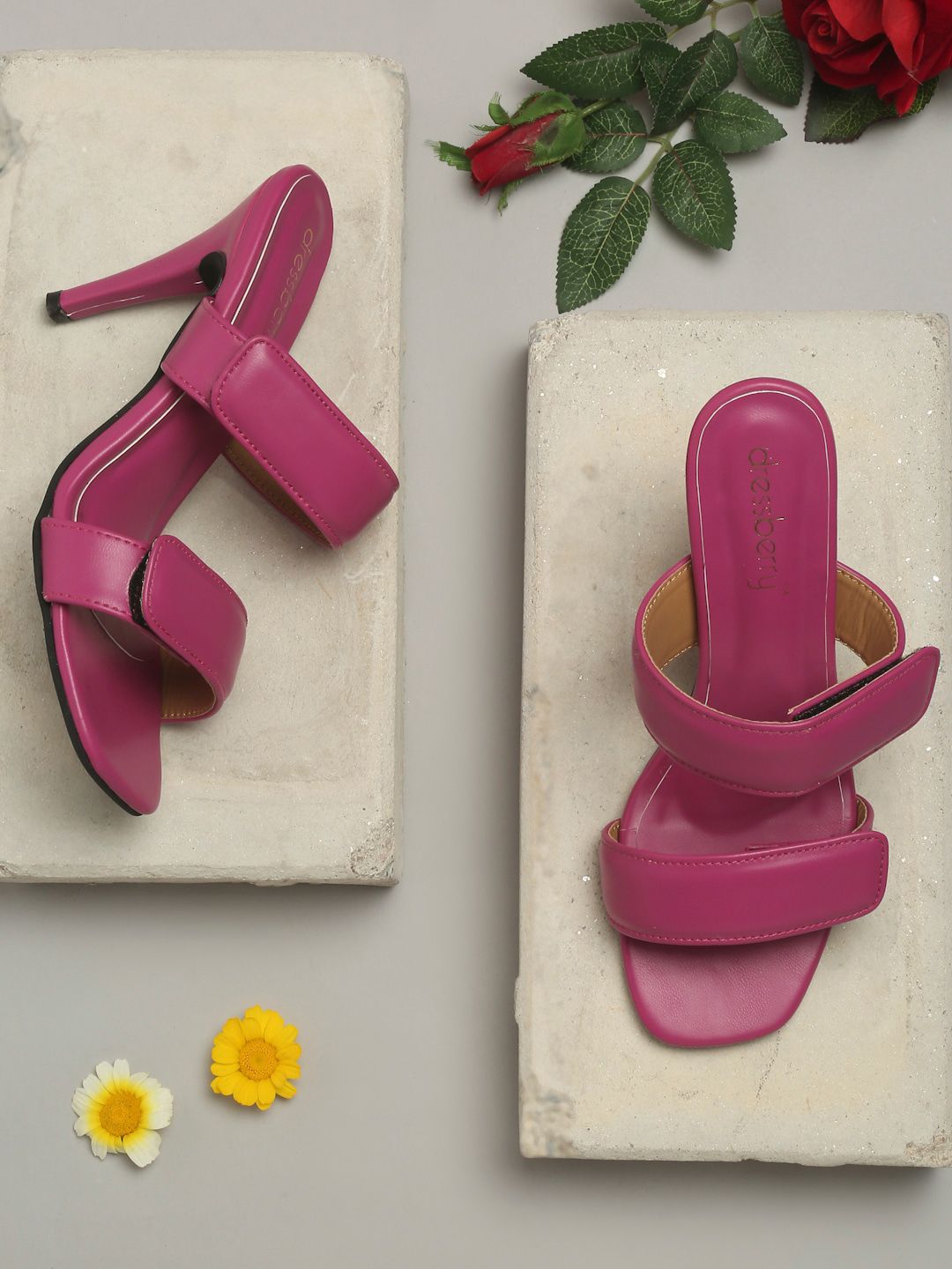 DressBerry Women Pink Slim Heel Sandals Price in India