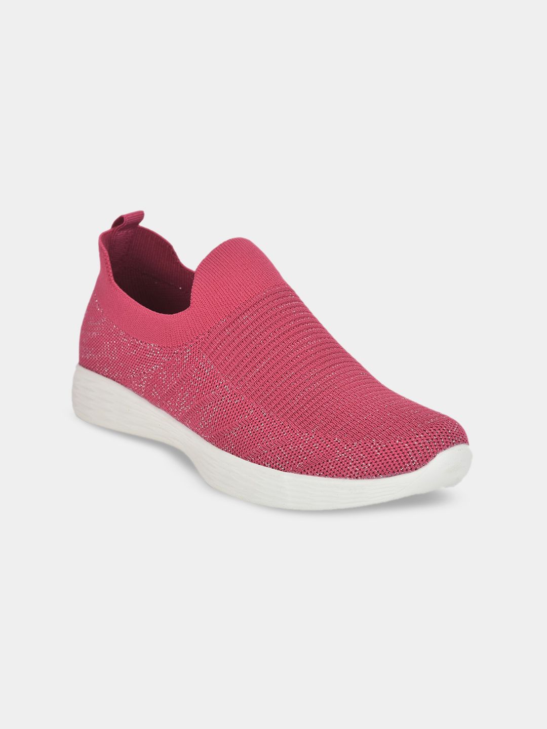 Aqualite Women Pink Woven Design Slip-On Sneakers Price in India