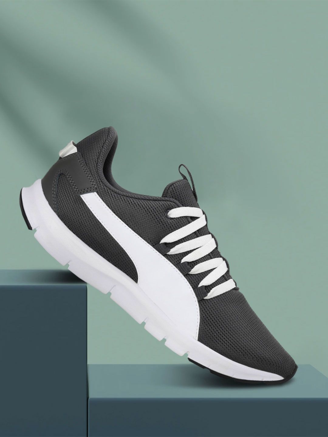 Puma Men Charcoal Grey & White Ealing Running Shoes