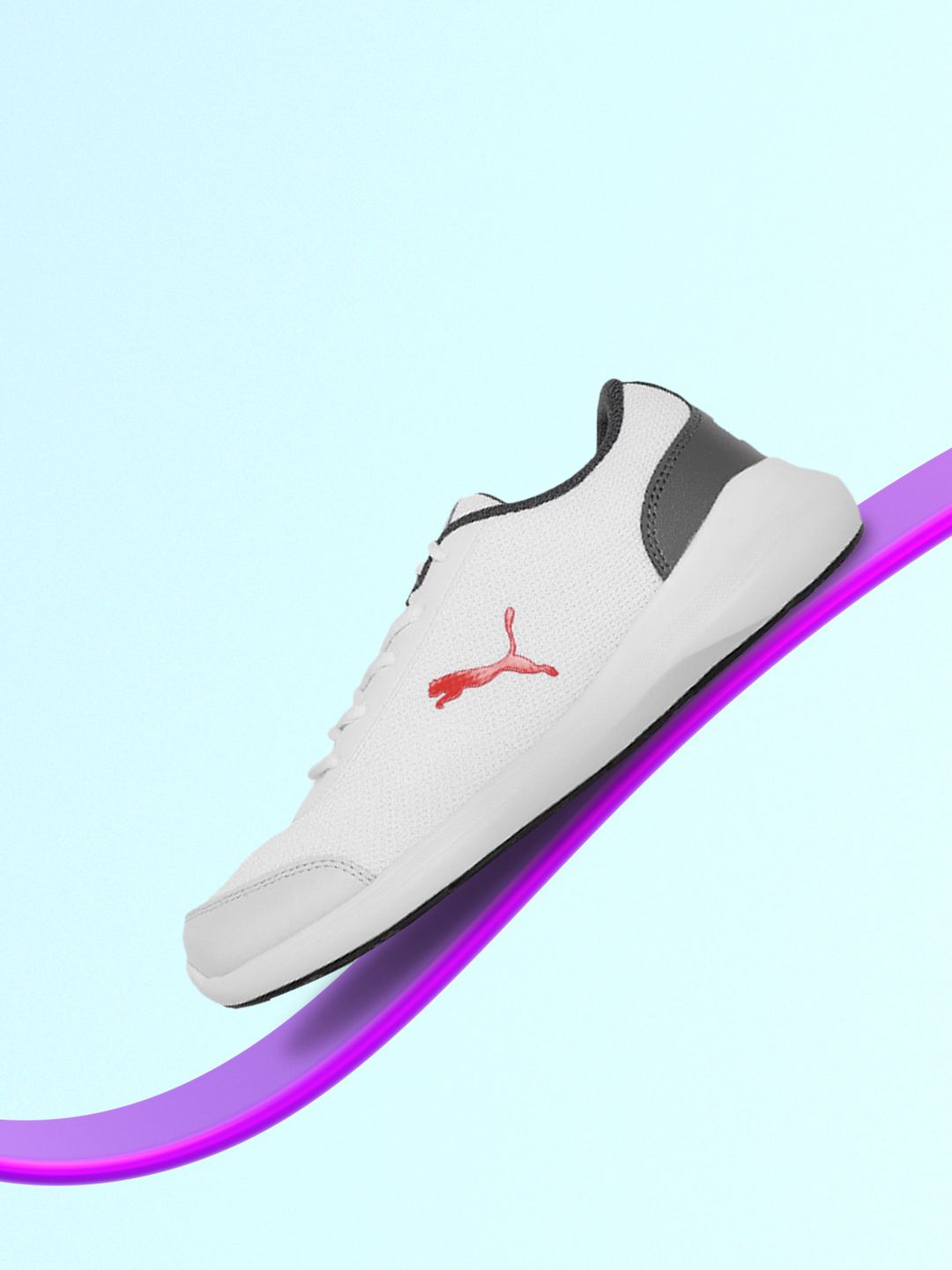Puma Men White Woven Design Puma Forza Running Shoes