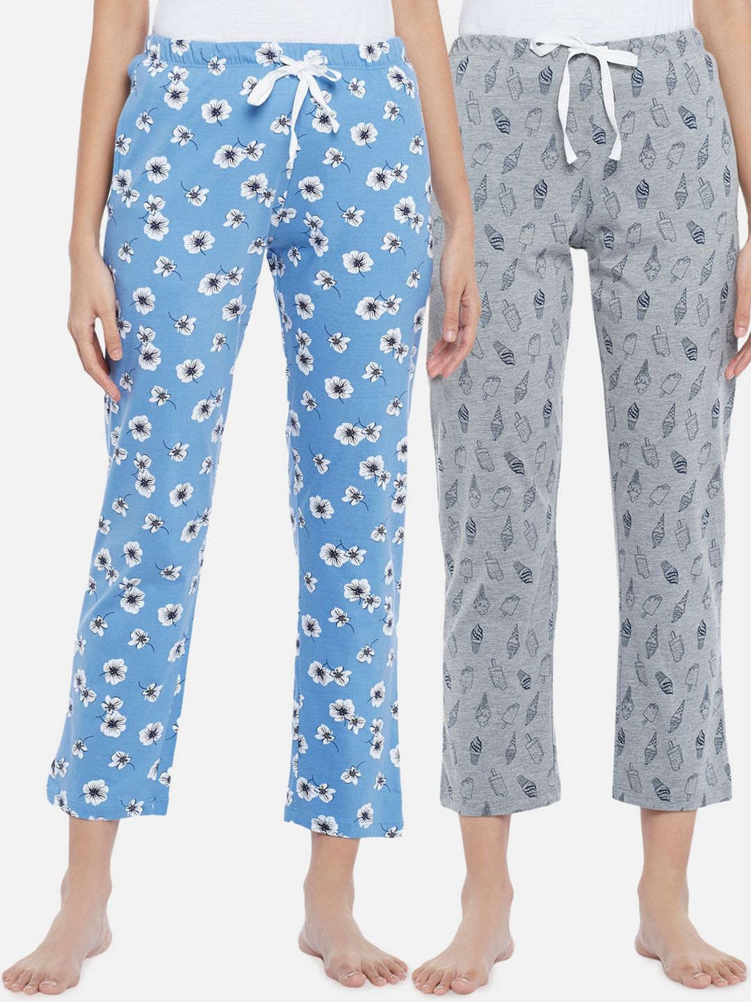 Dreamz by Pantaloons Women Pack of 2 Printed Cotton Lounge Pants Price in India