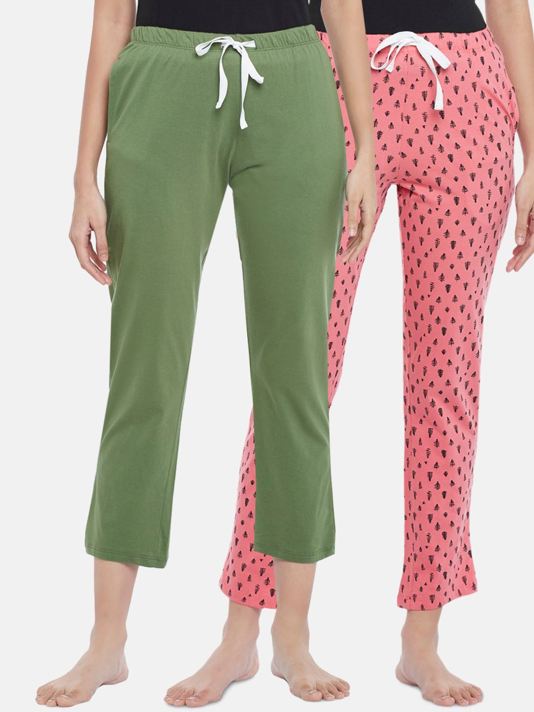 Dreamz by Pantaloons Women Pack Of 2 Printed Cotton Lounge Pants Price in India