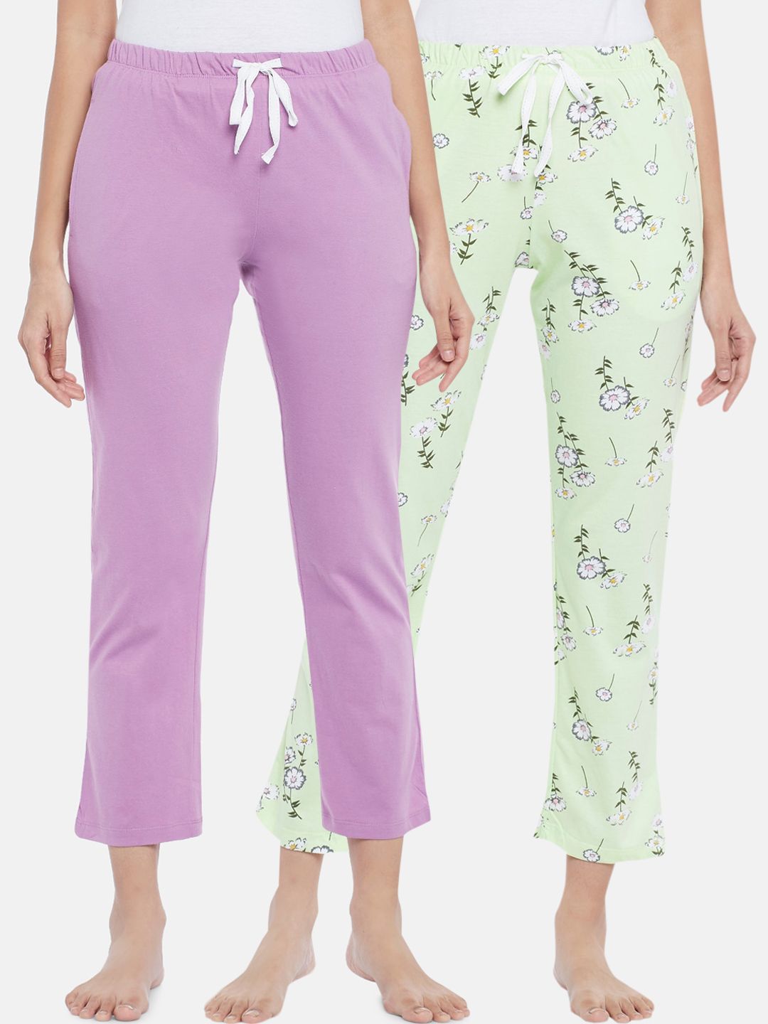 Dreamz by Pantaloons Women Pack of 2 Printed Cotton Lounge Pants Price in India