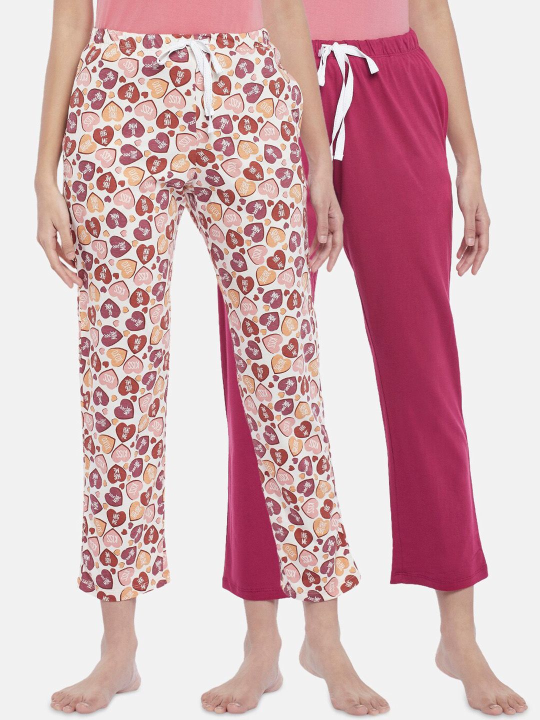 Dreamz by Pantaloons Women Pack Of 2 Printed Cotton Lounge Pants Price in India
