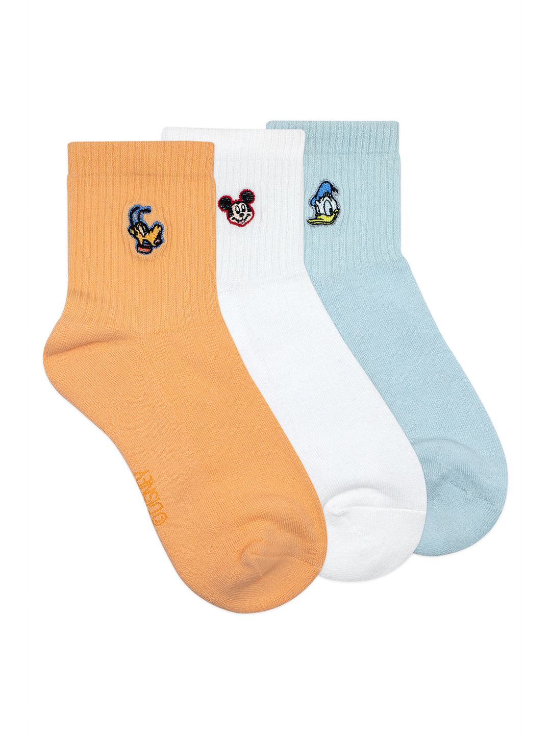 Balenzia Disney Women Assorted Pack Of 3 Cushioned Cotton Ankle-Length Socks Price in India
