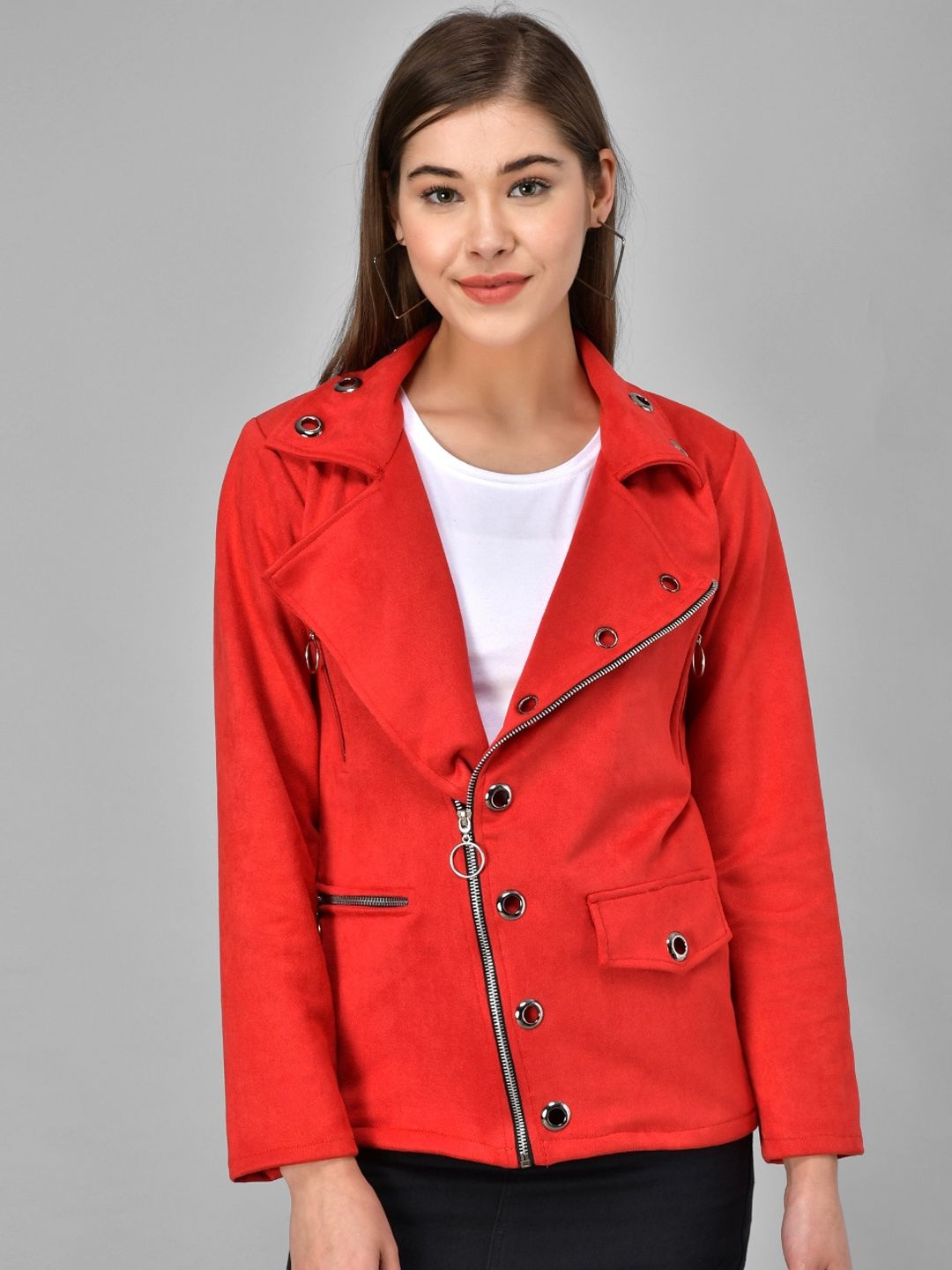Darzi Women Red Tailored Jacket Price in India