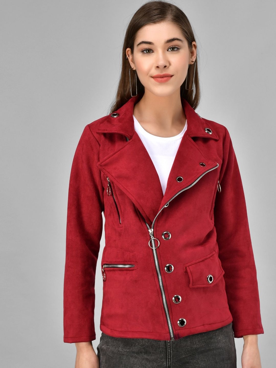 Darzi Women Maroon Tailored Jacket Price in India