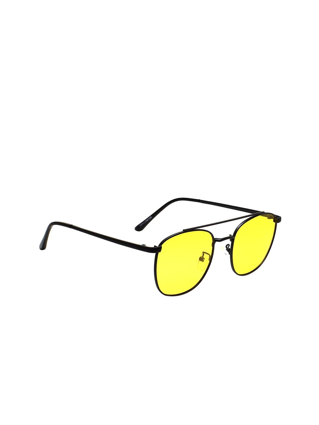 Peter Jones Eyewear Women Yellow & Black Aviator Sunglasses Price in India