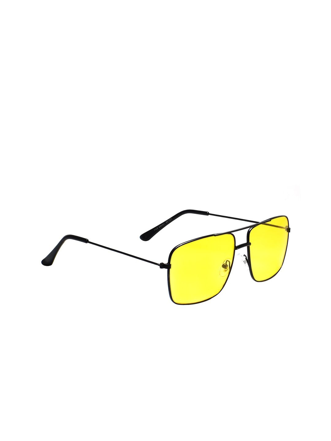 Peter Jones Eyewear Women Yellow Lens & Black Square Sunglasses ST001YB Price in India