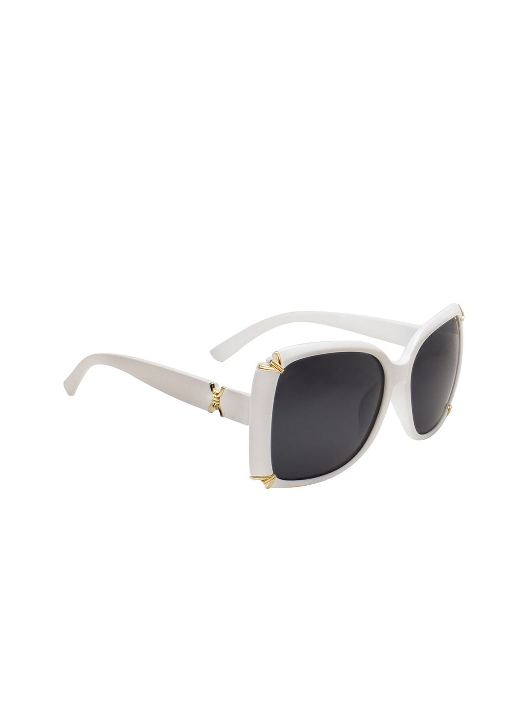 Peter Jones Eyewear Women Black Lens & White Oversized Sunglasses UV Protected PO092W Price in India