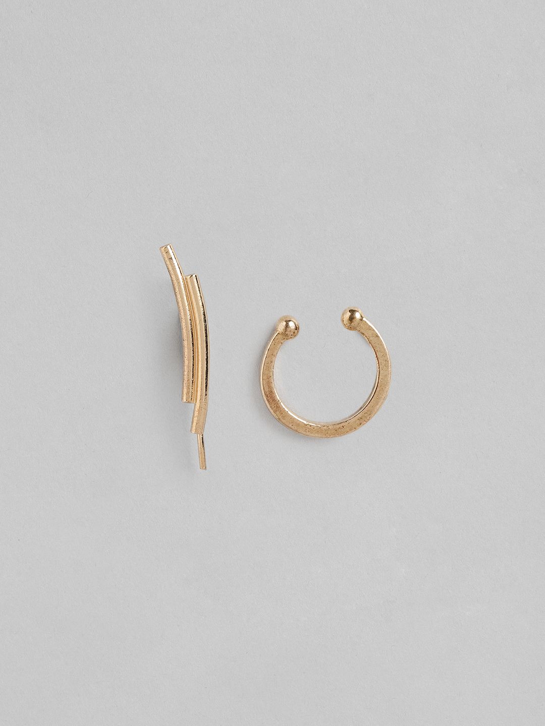 20Dresses Set of 2 Gold-Toned Circular Ear Cuff Earrings Price in India