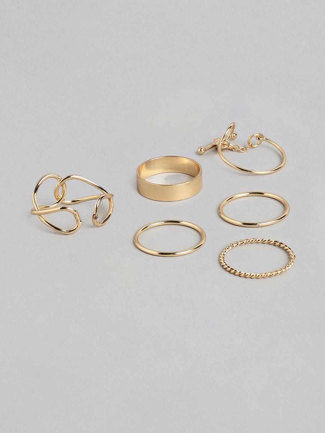 20Dresses Women Set of 6 Gold-Toned Rings Price in India