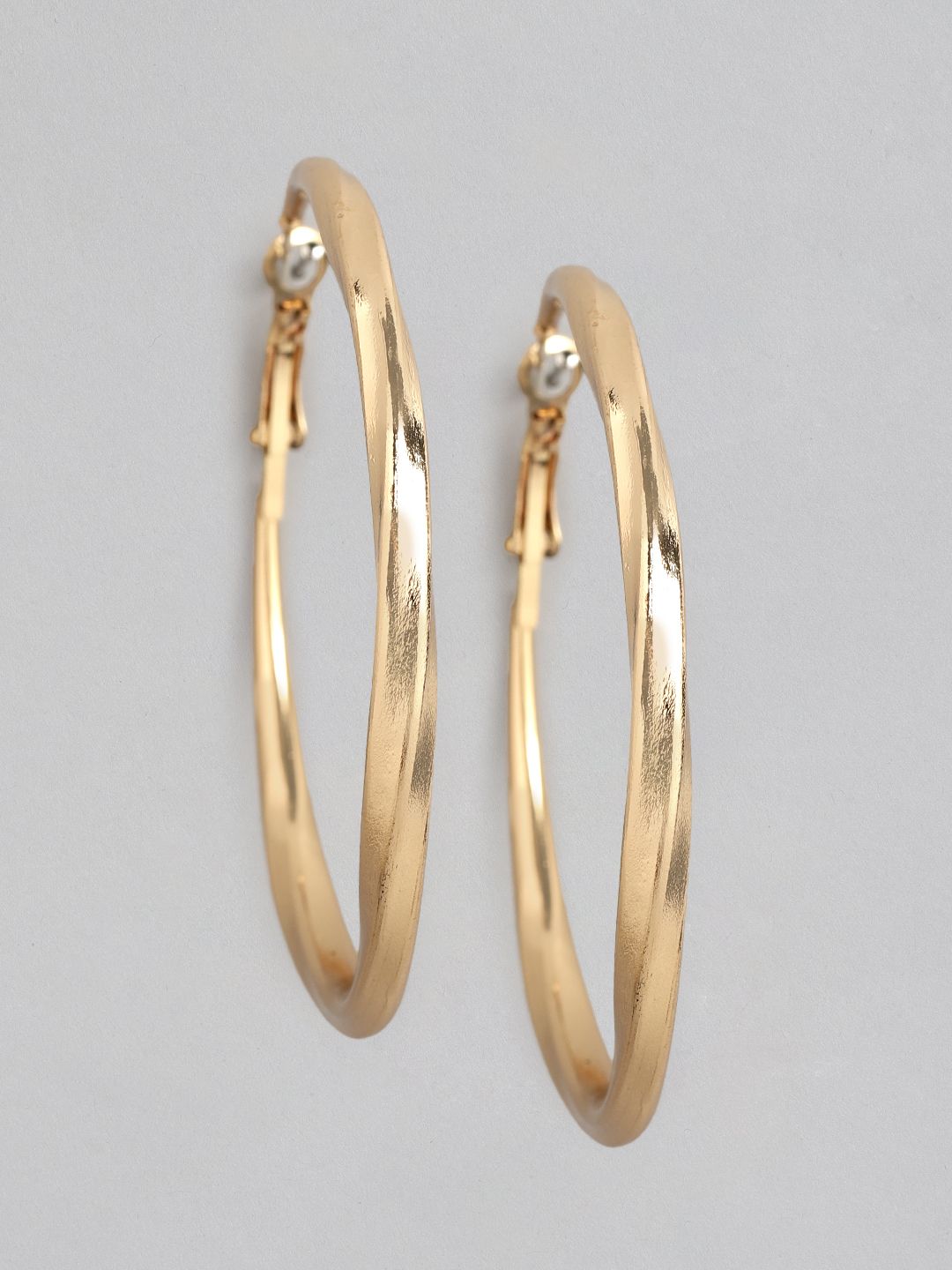 20Dresses Gold-Toned Circular Hoop Earrings Price in India