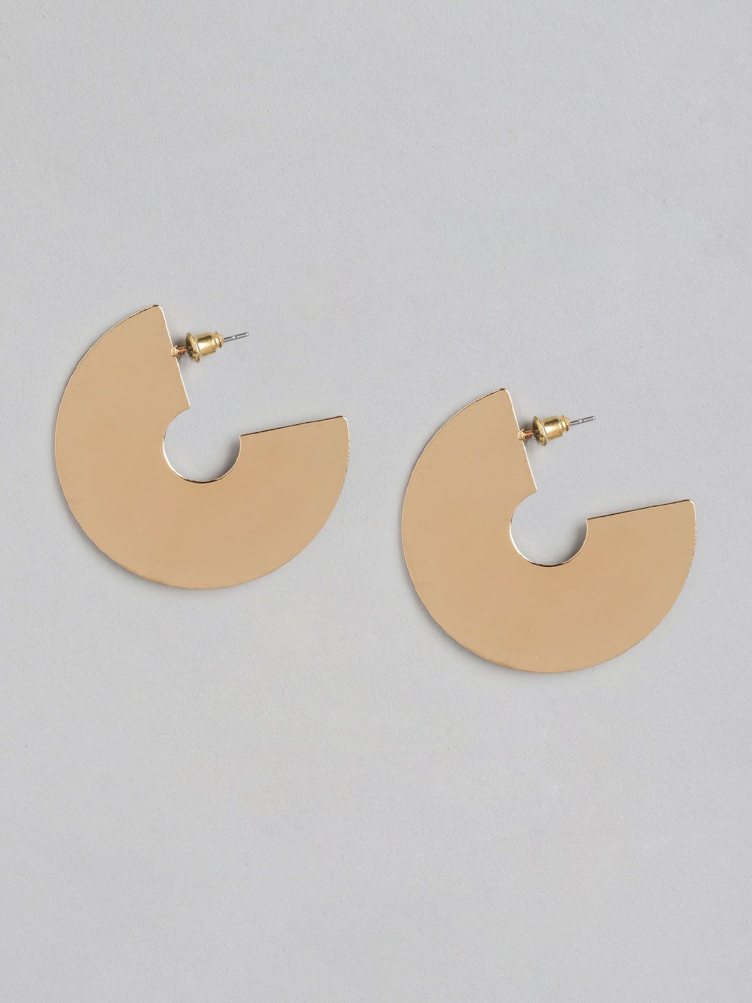 20Dresses Gold-Toned Crescent Shaped Hoop Earrings Price in India