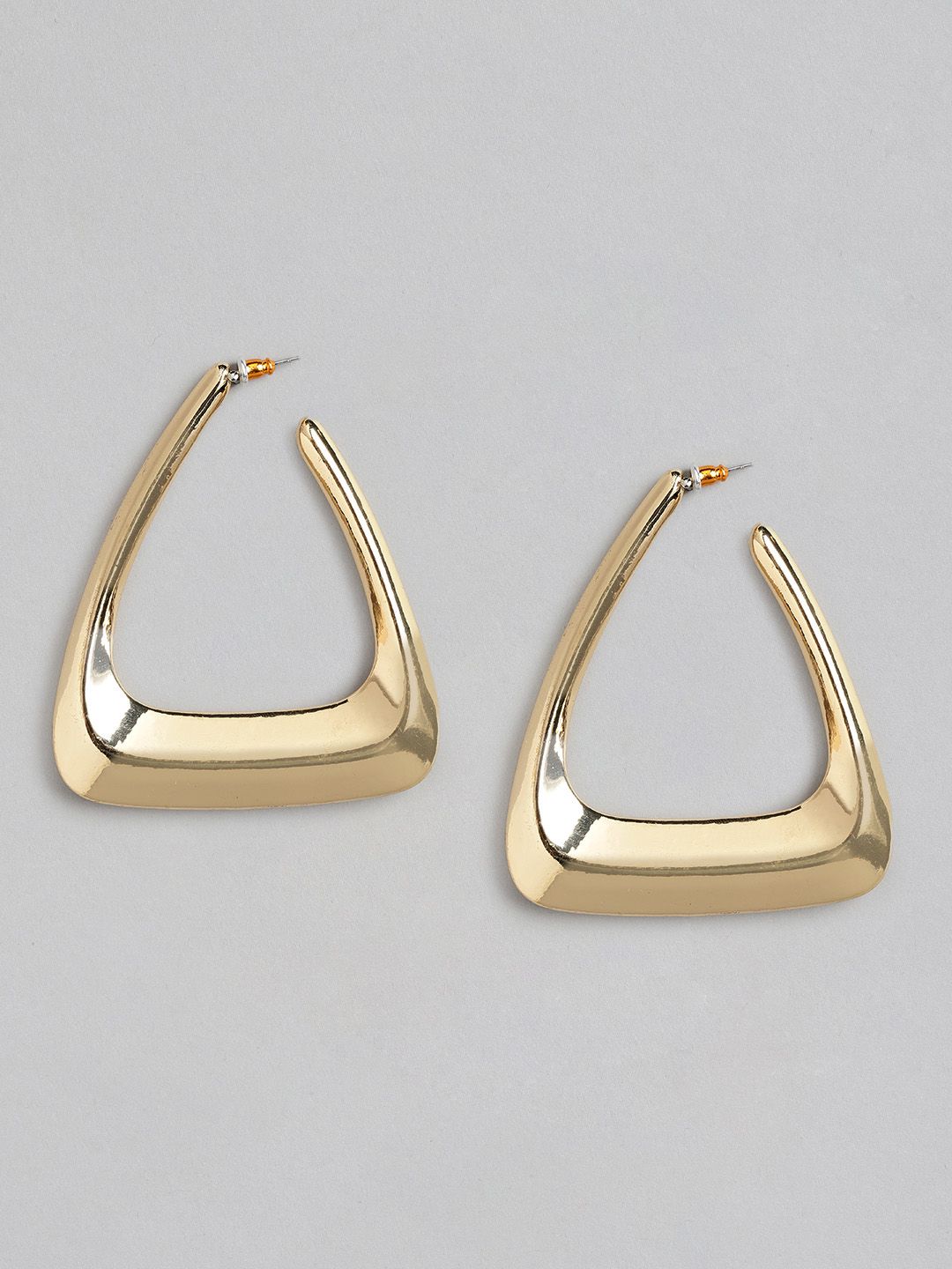 20Dresses Gold-Toned Geometric Hoop Earrings Price in India