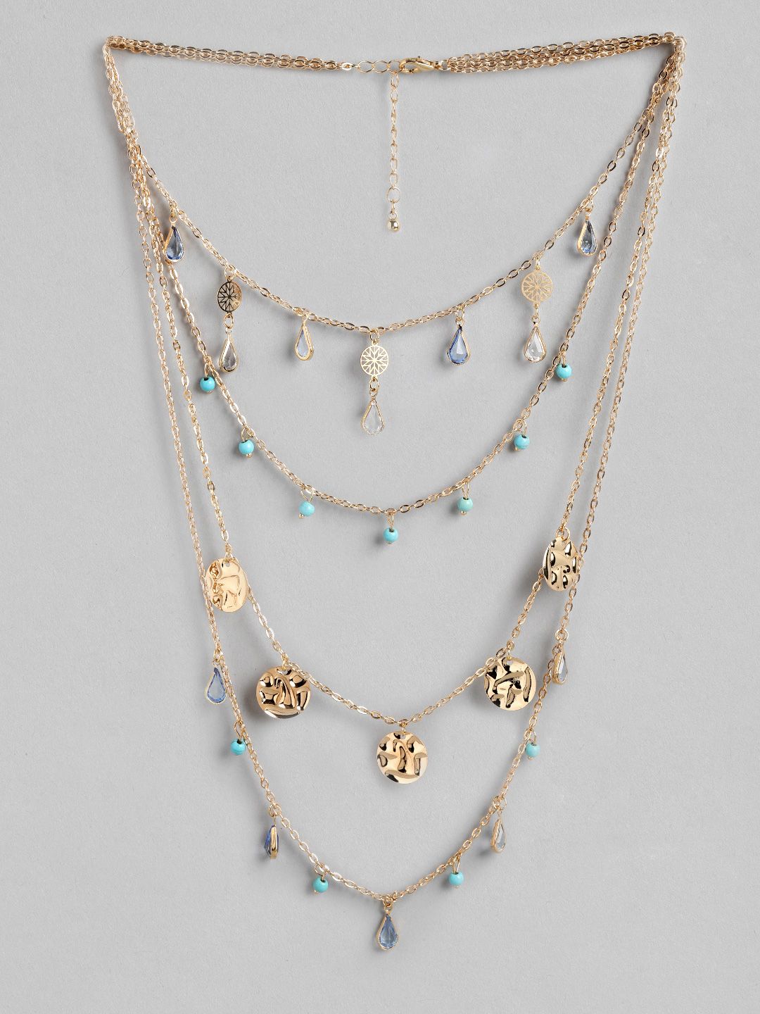 20Dresses Gold-Toned & Blue Necklace Price in India