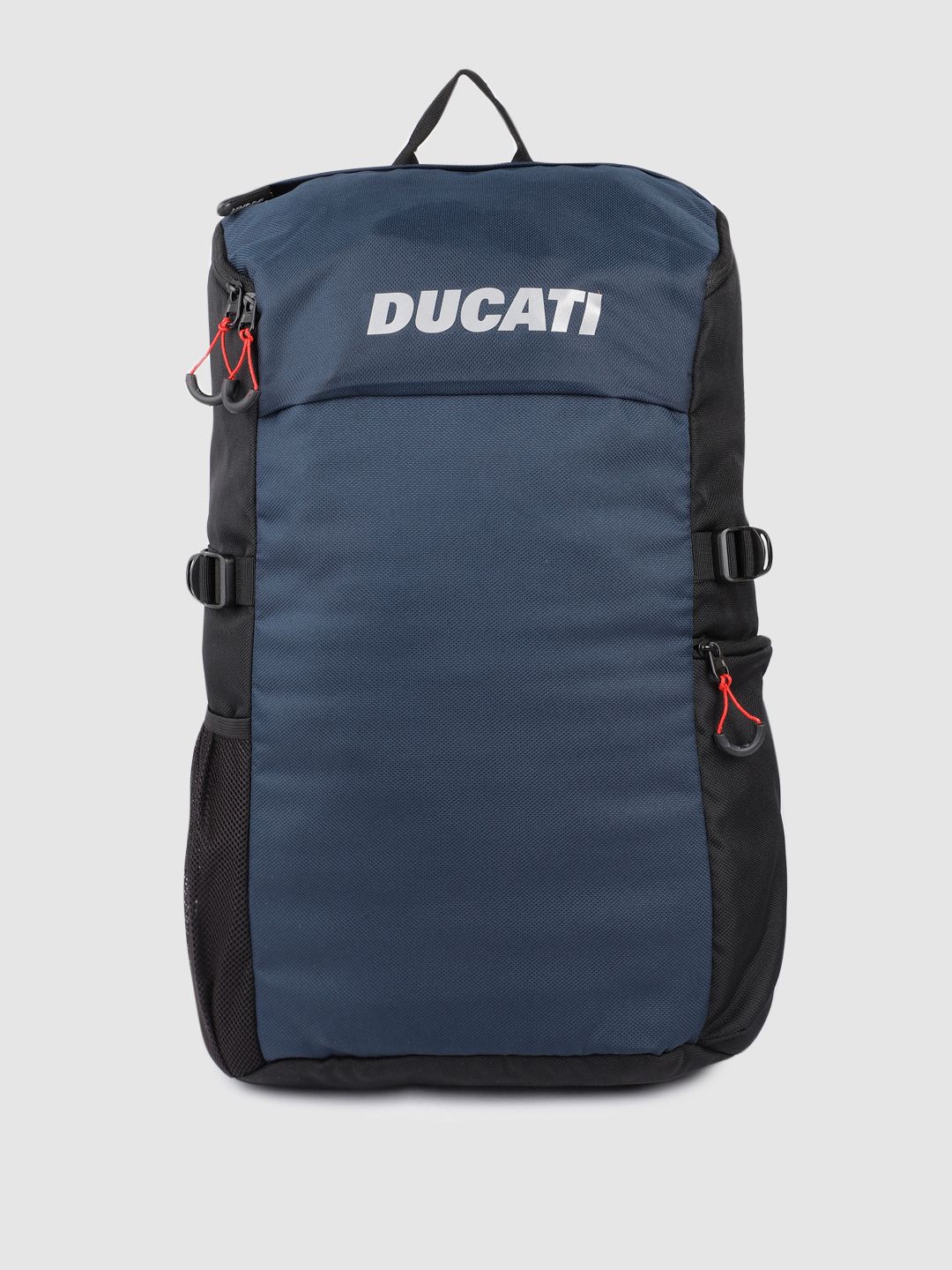 Ducati Unisex Black & Navy Blue Backpack with Compression Straps Price in India