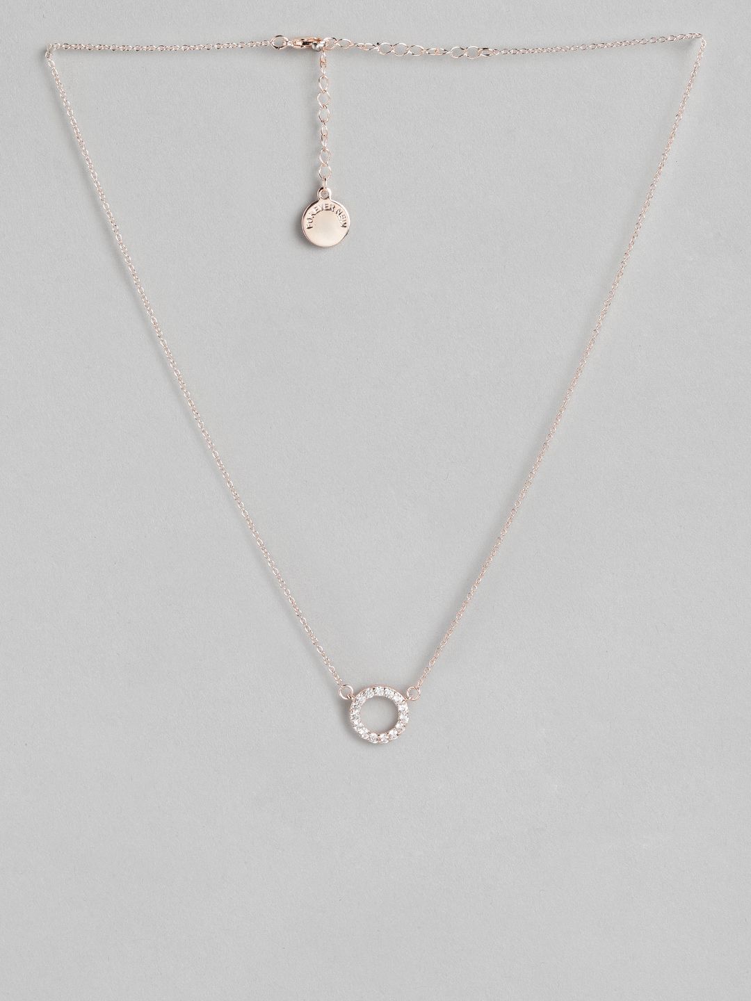 Forever New Rose Gold-Plated Elle CZ Halo Pendant Necklace Price in India