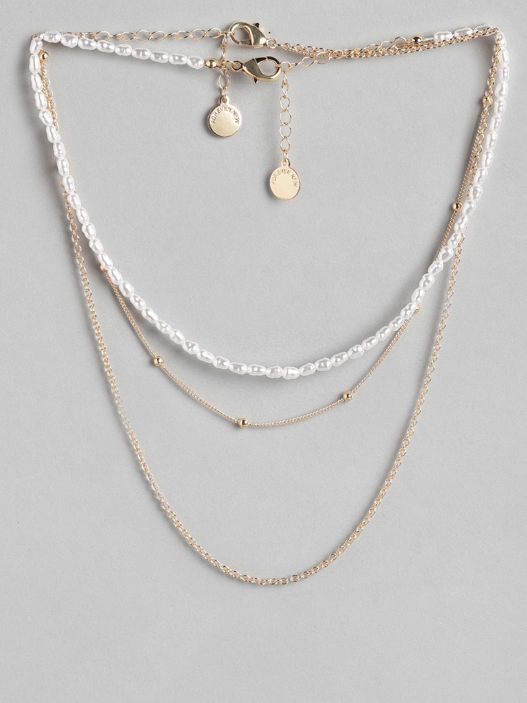 Forever New Gold-Toned & White Gold-Plated Necklace Price in India