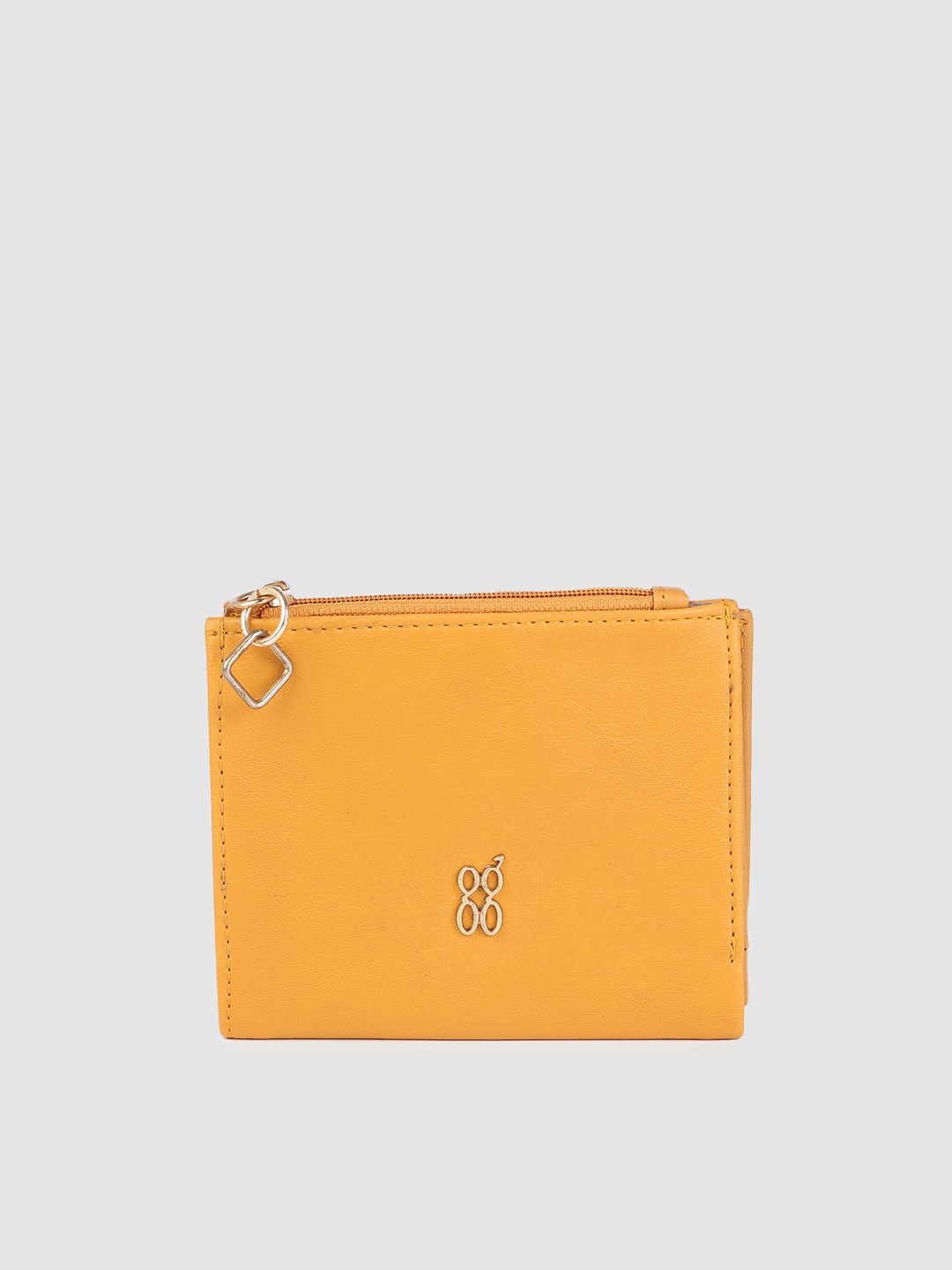 Baggit Women Yellow Solid Two Fold Wallet Price in India