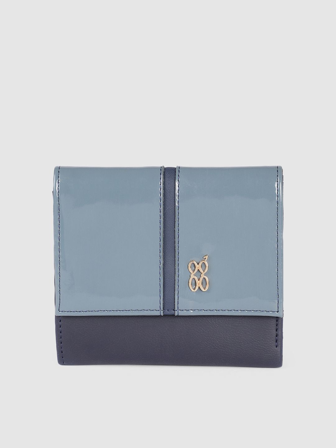 Baggit Women Blue Solid Three Fold Wallet Price in India