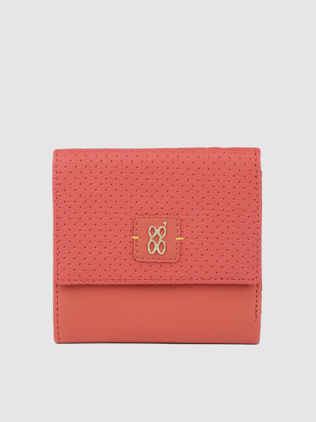 Baggit Women Peach-Coloured Three Fold Wallet Price in India