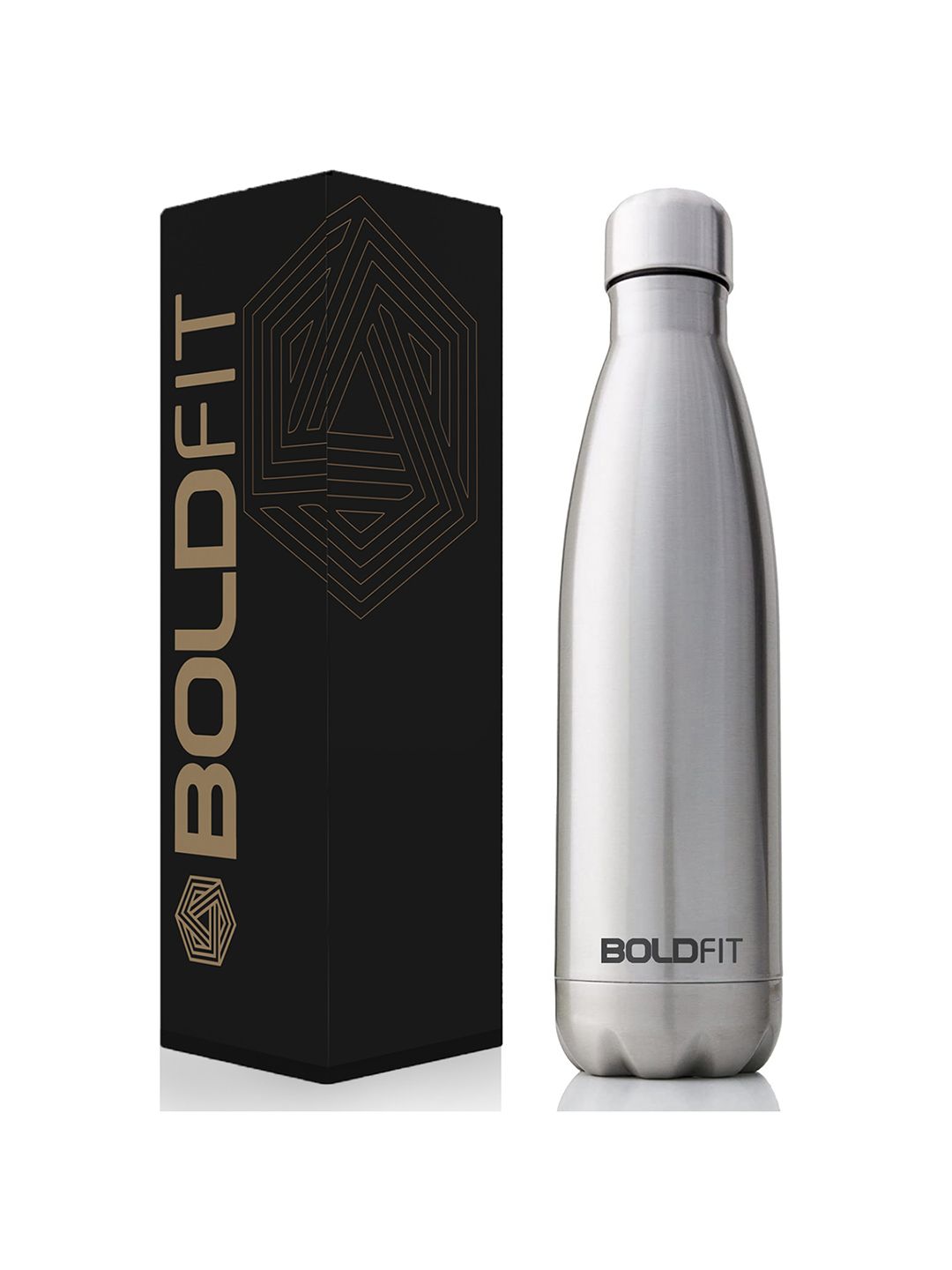 BOLDFIT Silver-Toned Stainless Steel Water Bottle Price in India