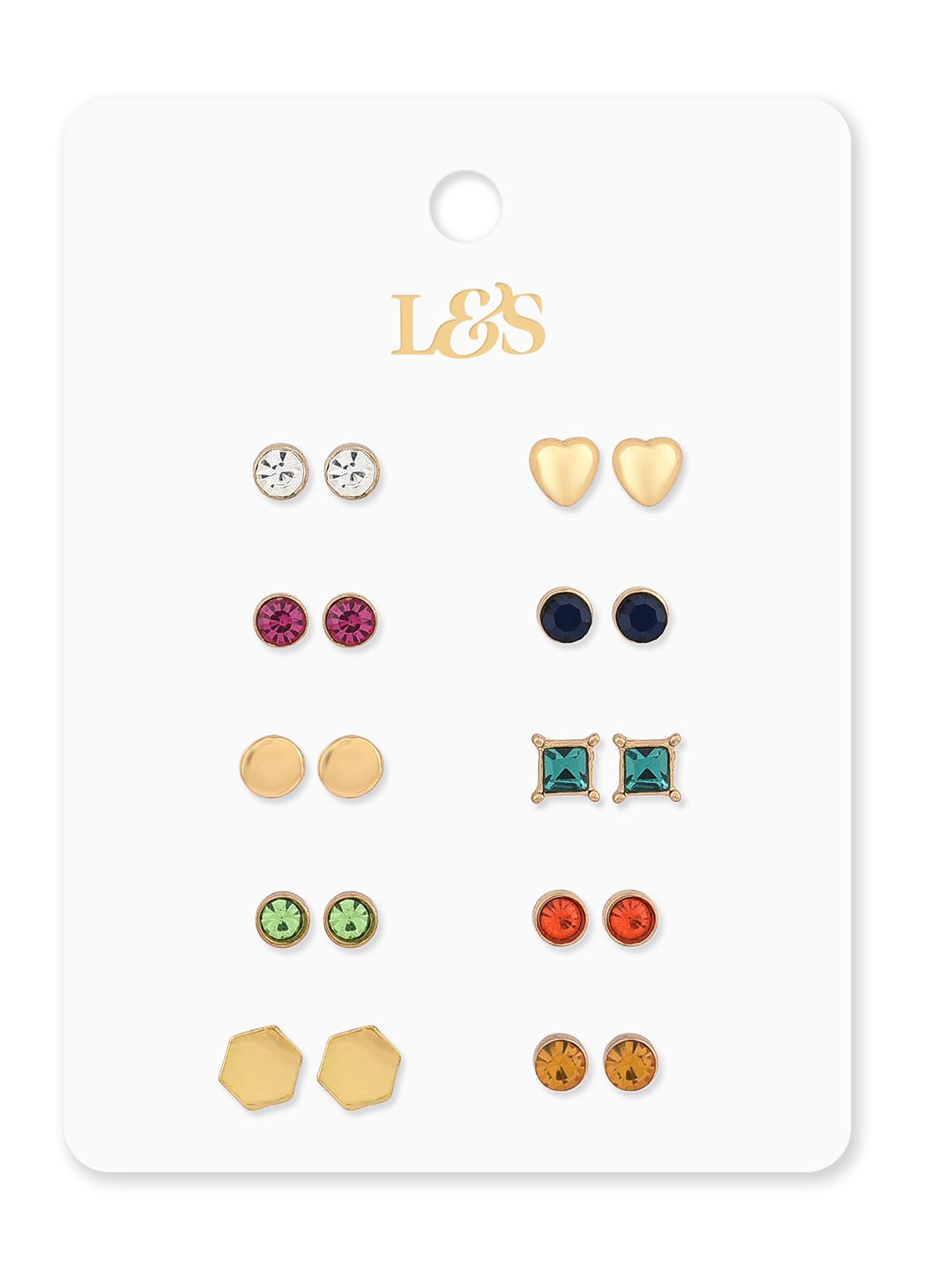 Buy Lilly & sparkle Set Of 10 Multicoloured Gold-Plated Circular