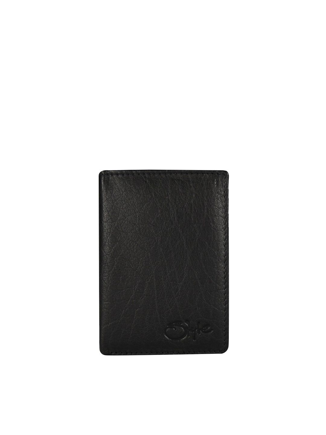 Style SHOES Women Black Textured Leather Two Fold Wallet Price in India