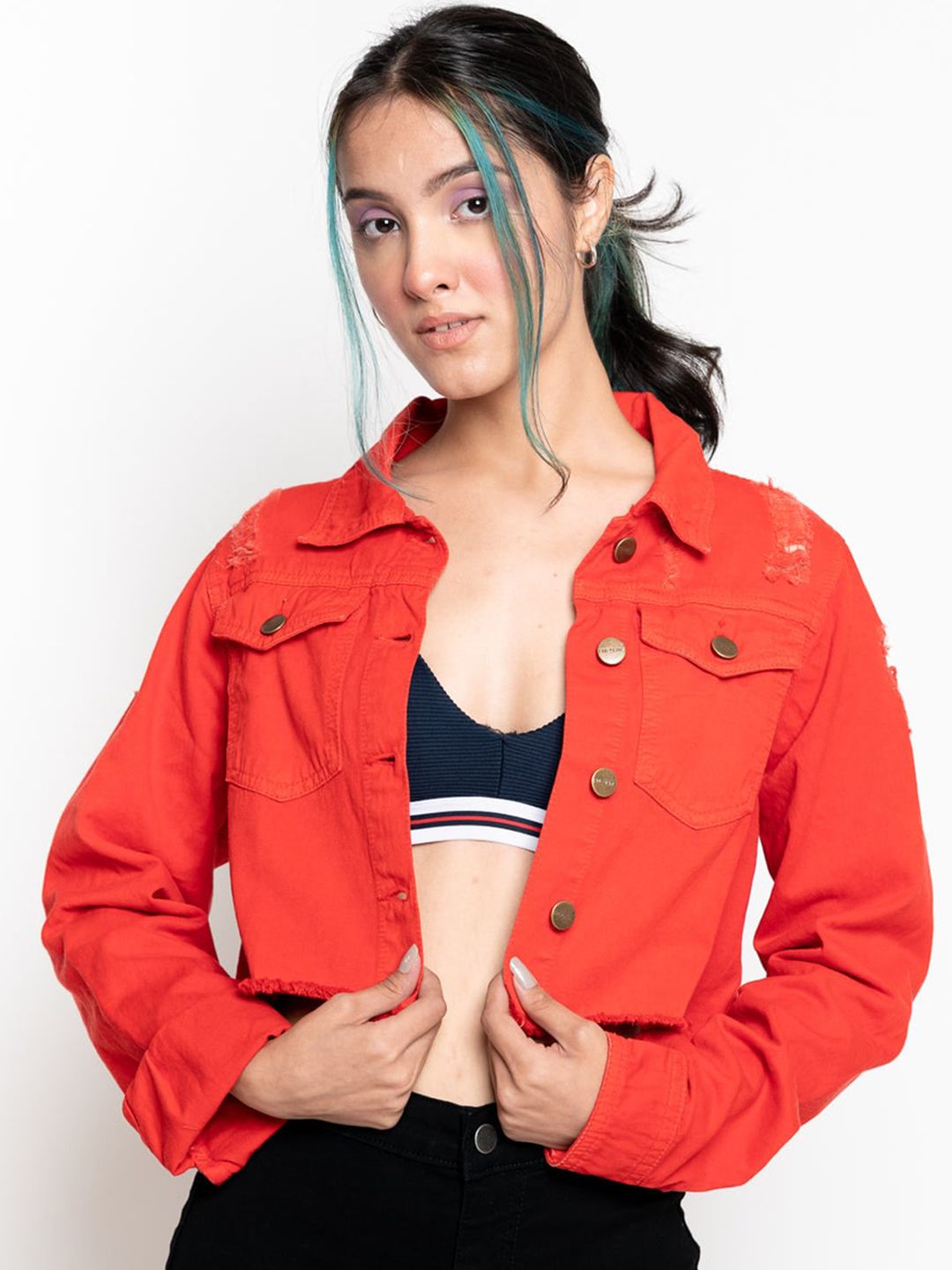 FREAKINS Women Gorgeous Red Solid Jacket Price in India
