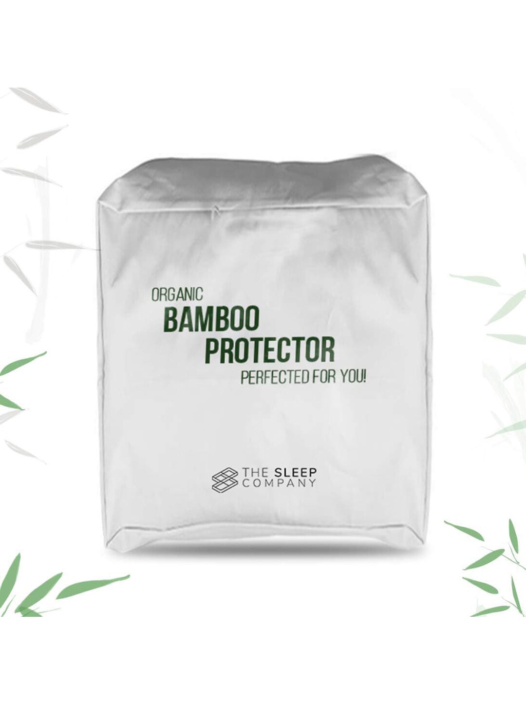 THE SLEEP COMPANY White Solid Pure Organic Bamboo Mattress Protector Price in India