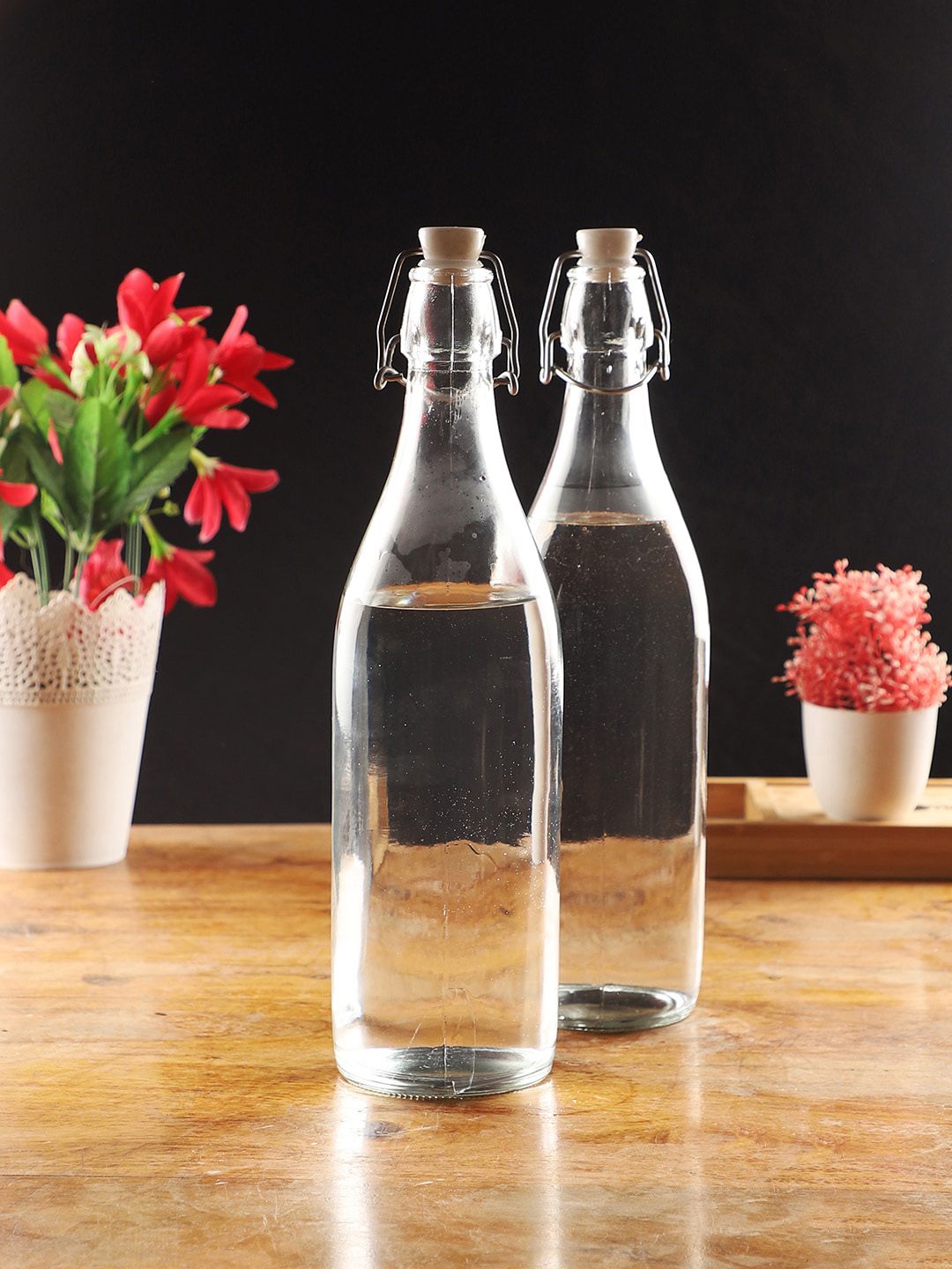 CDI Set Of 2 Transparent Solid Water Bottles With Inox Cap Price in India