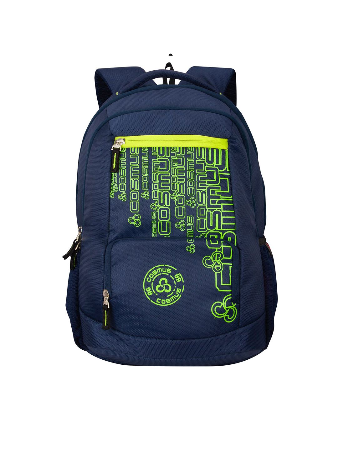 COSMUS Blue & Lime Green Printed Laptop Backpack Price in India