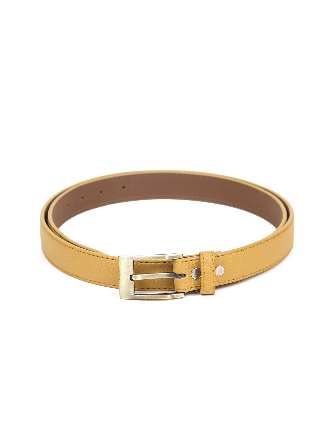 thickskin Women Mustard Yellow Textured Belt Price in India