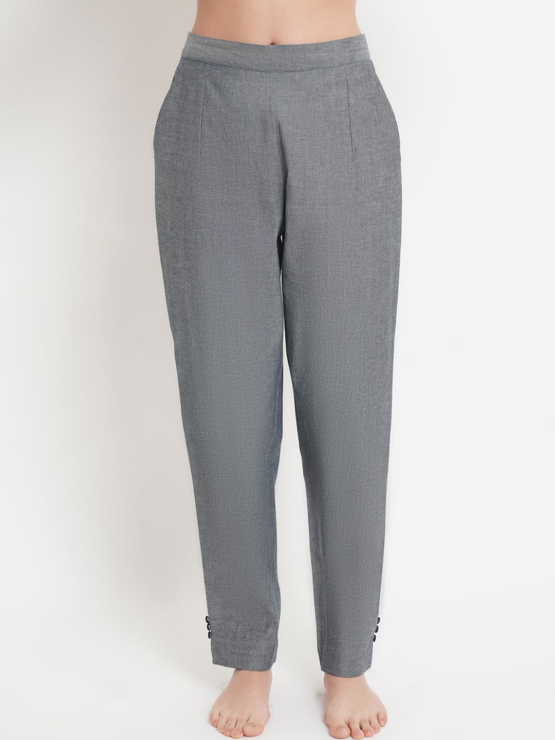 Purple State Women Grey Comfort Trousers Price in India