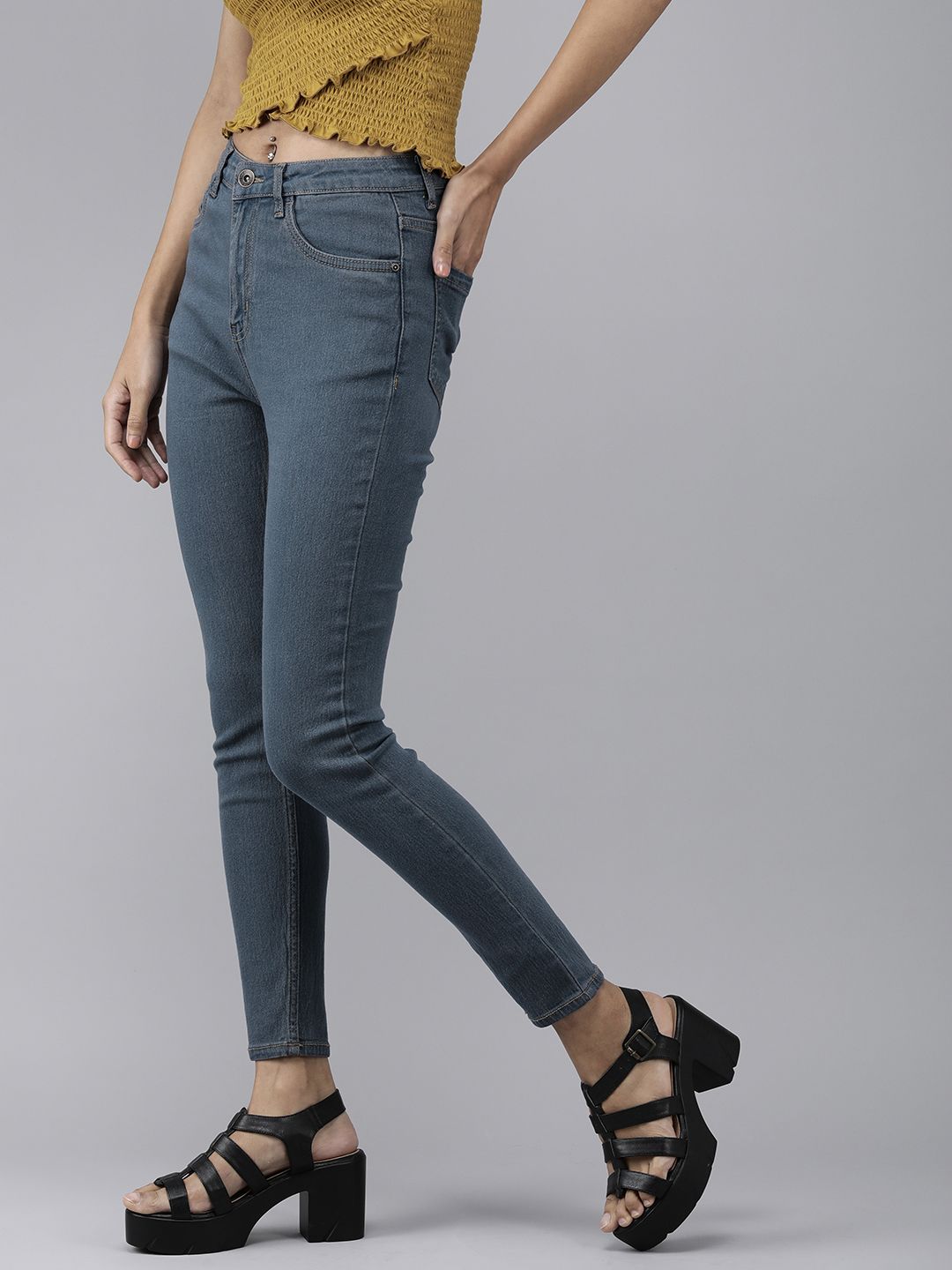 Roadster Women Blue Super Skinny Fit Stretchable Jeans Price in India