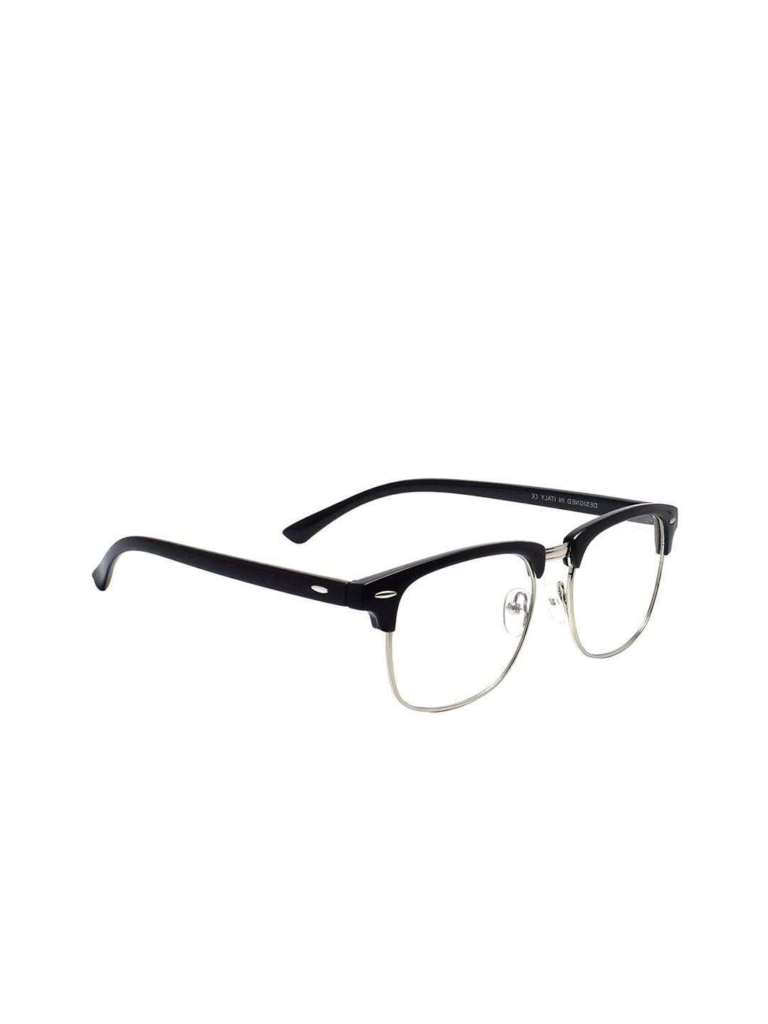 Peter Jones Eyewear Unisex Black Half Rim Computer Glasses Square Frames 2092B Price in India