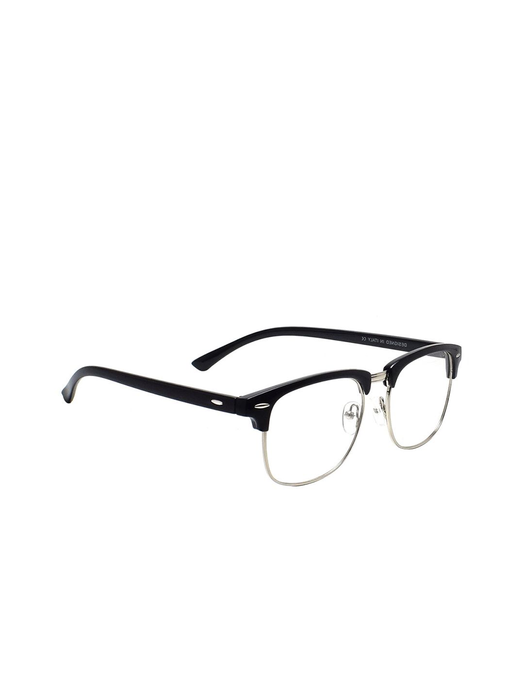 Peter Jones Eyewear Unisex Black Half Rim Square Frames - 2092BS Price in India