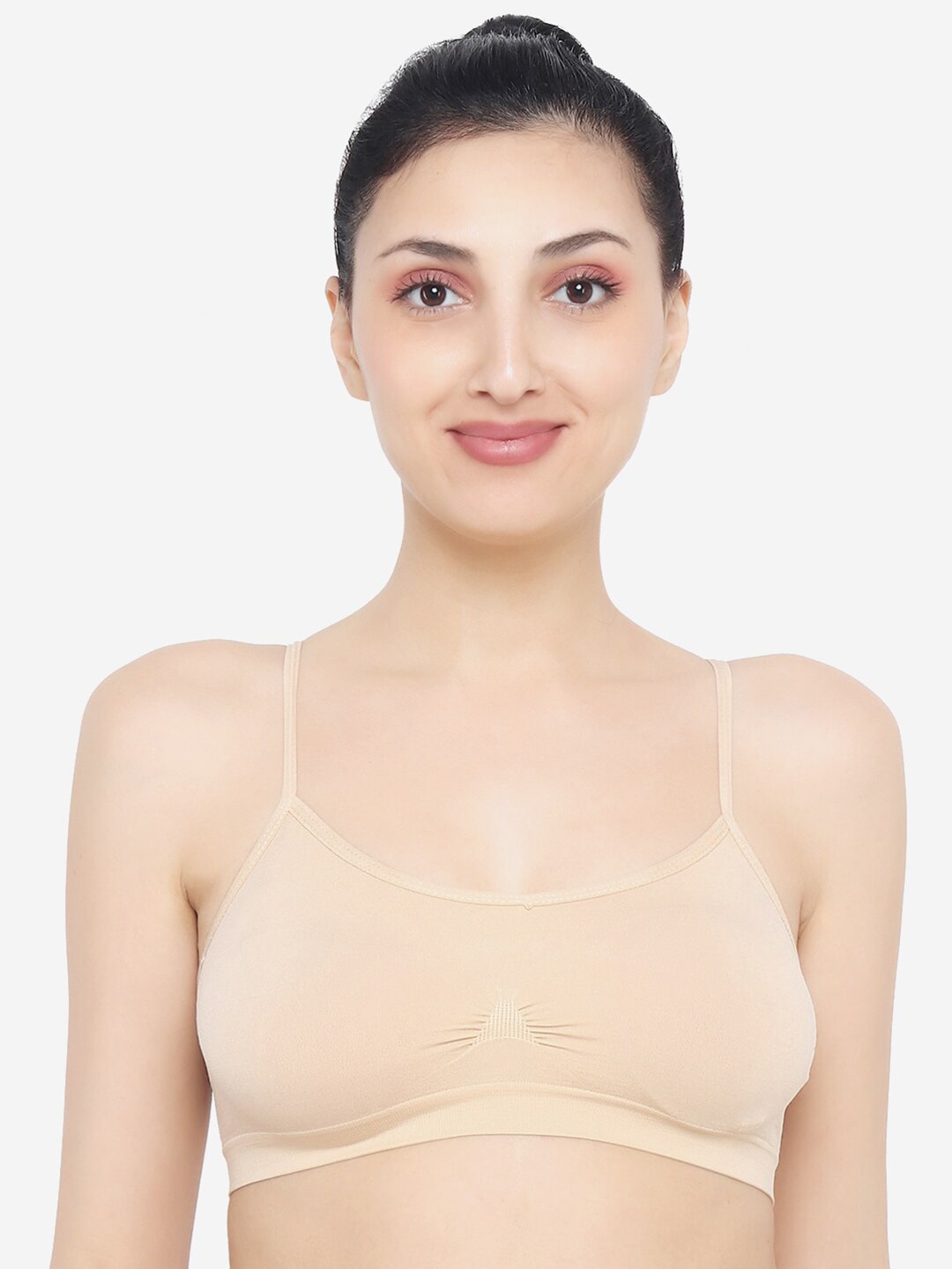 XOXO Design Beige Solid Non Wired Full Coverage Workout Bra Price in India