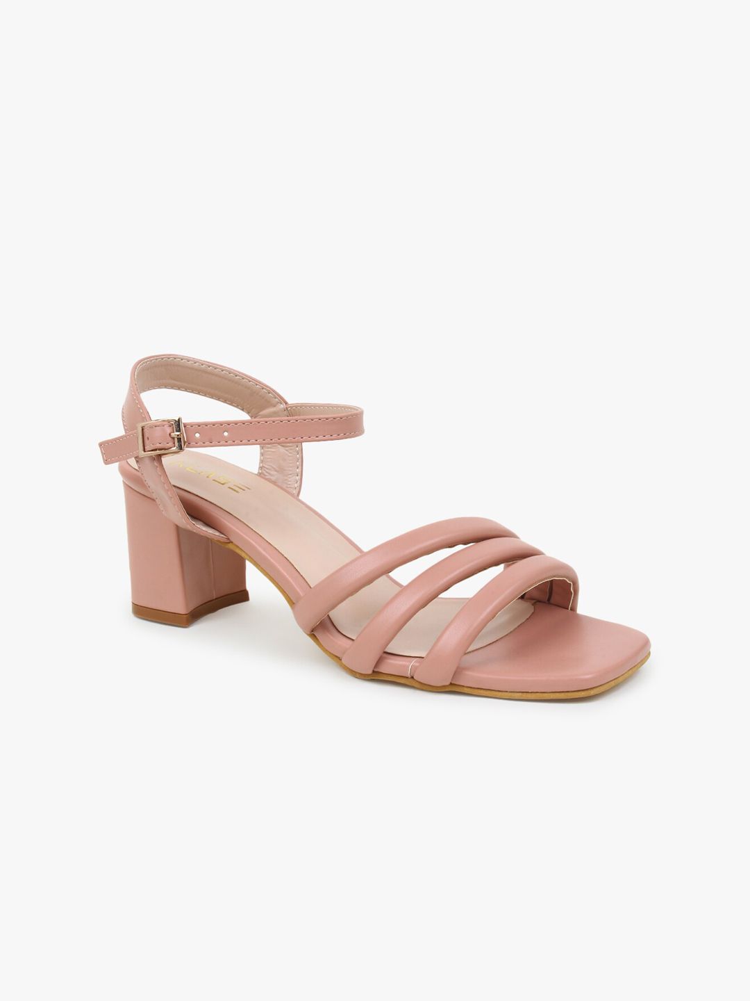 KLASE Peach-Coloured Block Heel Price in India