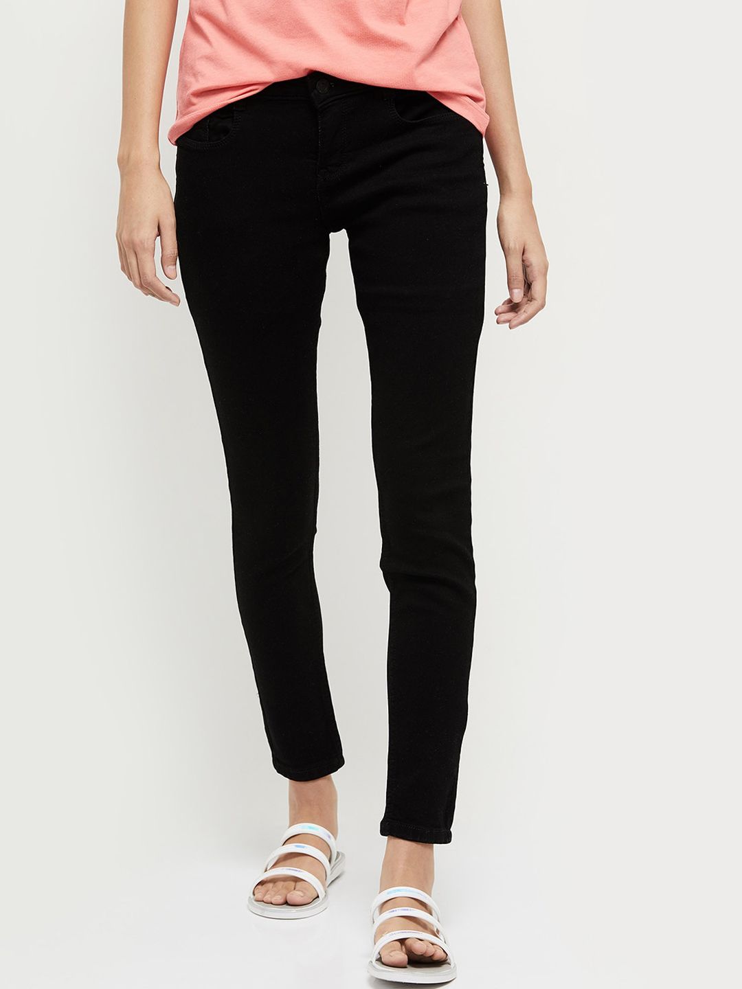 max Women Black Jeans Price in India