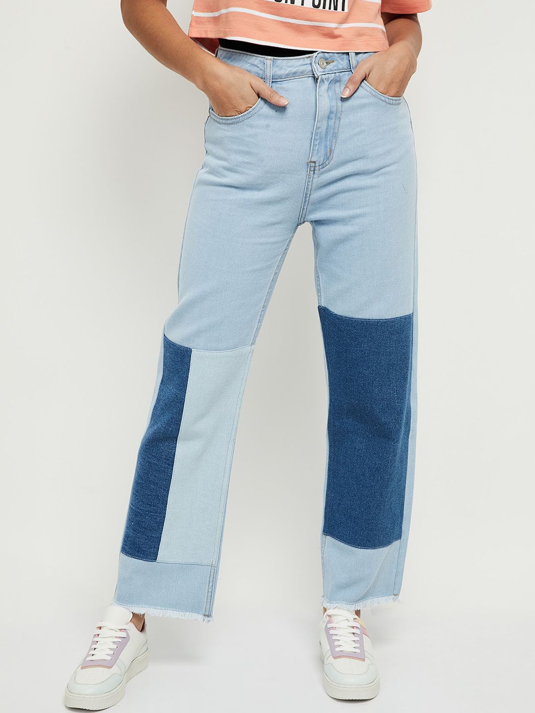 max Women Blue Pure Cotton Jeans Price in India