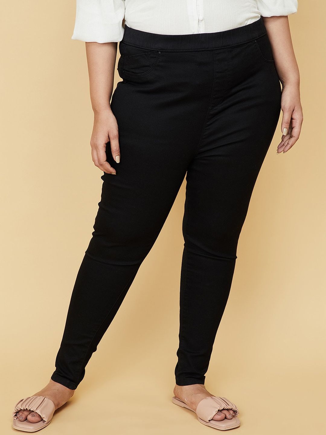 max Women Plus Size Black Jeans Price in India