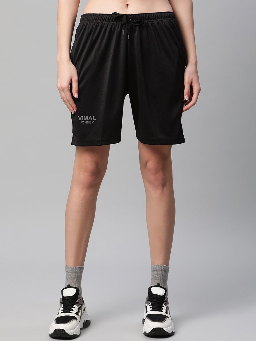 VIMAL JONNEY Women Black Sports Shorts Price in India