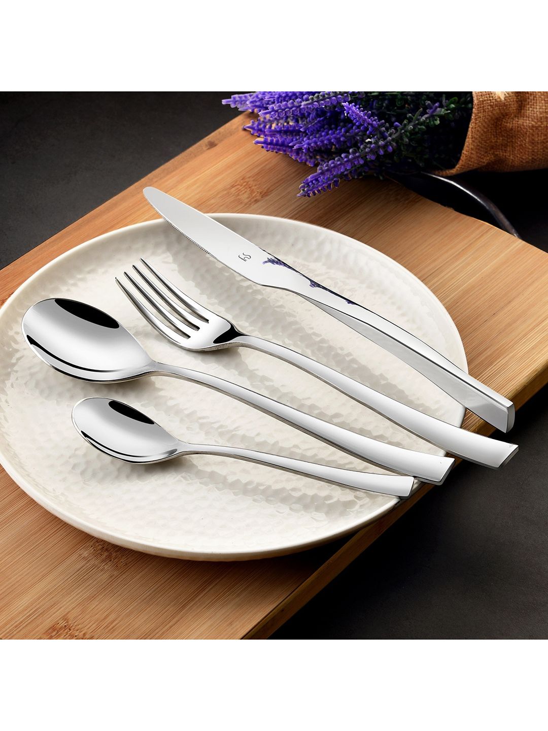 FNS Silver-Toned 26Pcs Stainless Steel Mixed Cutlery Set Price in India