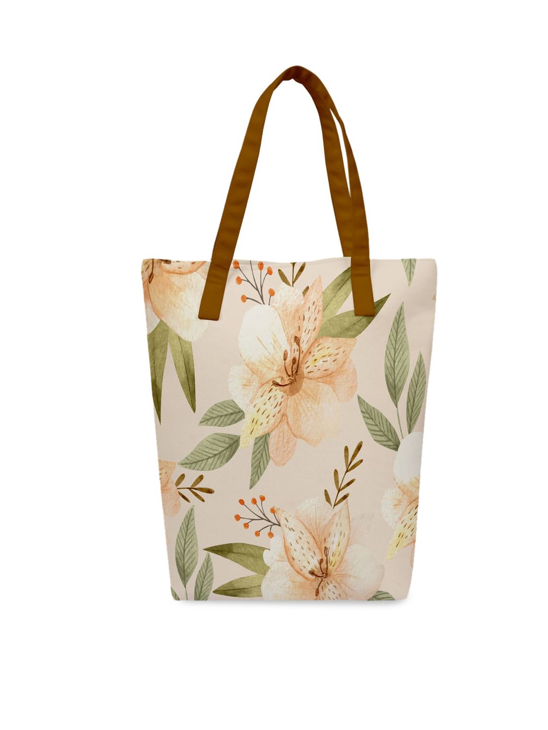 Crazy Corner Women Brown Floral Printed Shopper Tote Bag Price in India