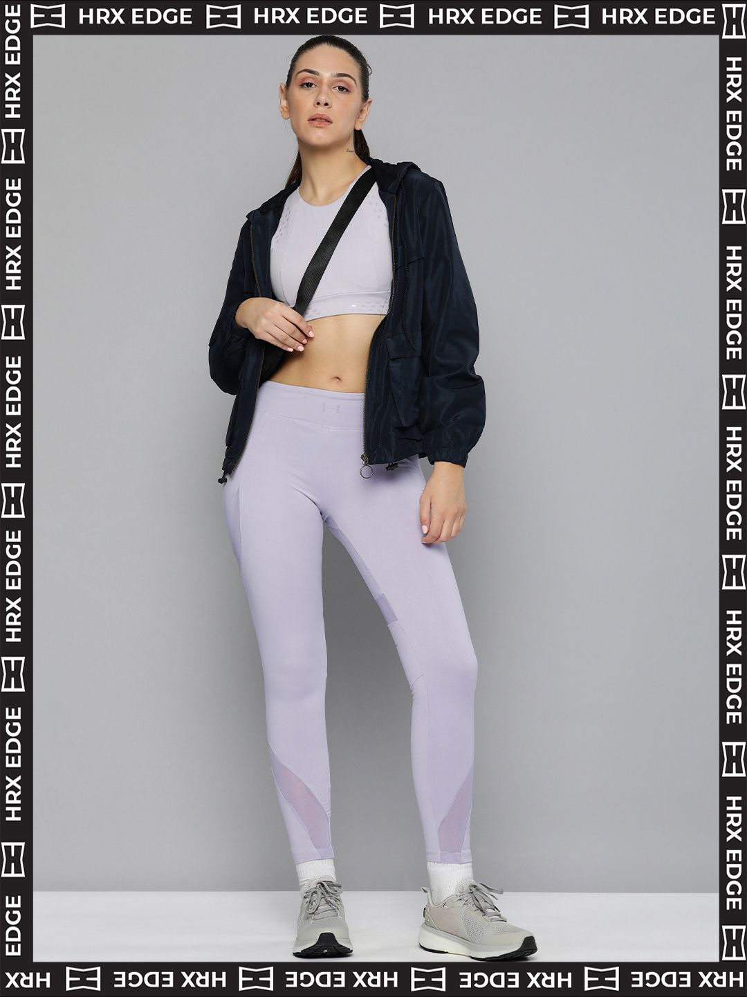 HRX By Hrithik Roshan EDGE Women Misty Lilac Rapid-Dry Cut & Sew Tights Price in India
